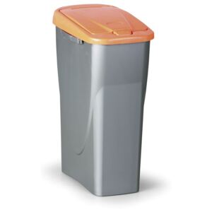 Plastový odpadkový kôš 25 l, oranžové veko