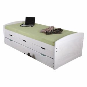 TEMPO KONDELA Marinella 90 drevená posteľ s prístelkou biela