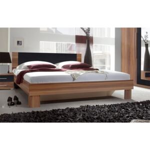 ArtElb VERA posteľ s nočnými stolíkmi orech červený/čierna posteľ 180 cm bez matraca