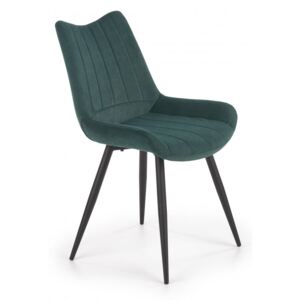 Jedálenská stolička K388 zamat / čierna Tmavo zelená