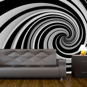 Fototapeta - Black and white swirl 200x154 cm