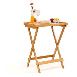 Blumfeldt Príručný raňajkový stolík, ľahký, 50 × 66 × 38 cm, udržateľný, bambus