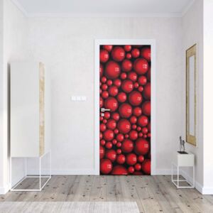 GLIX Fototapeta na dvere - 3D Red Balls