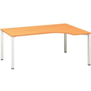 Ergo kancelársky stôl Alfa 200, 180 x 120 x 74,2 cm, pravé vyhotovenie, dezén buk Bavaria, RAL9010