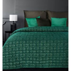 Krásny zelený prehoz na posteľ s trblietkami Zelená