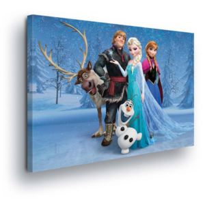 Obraz na plátne - Disney Frozen Kristoff, Anna, Elza, Olaf, Sven 100x75 cm