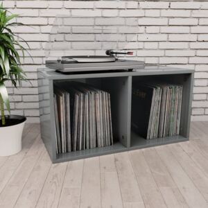 Box na vinylové platne lesklý sivý 71x34x36 cm drevotrieska