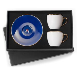 Turecký kávový set 2 šálkov s podšálkami, modrá - Selamlique
