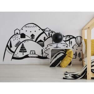 PASTELOWE LOVE Dekorácia na stenu BLACK MOUNTAINS 180 x 90 cm - L