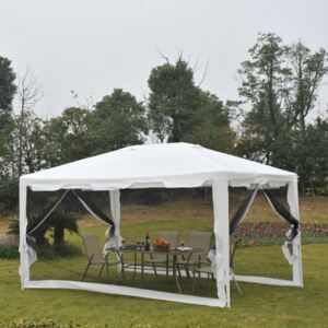 Goleto Záhradný párty stan 4 x 3 m s bočnicami (moskytiéry) | biely