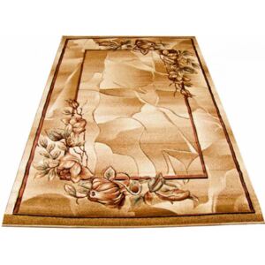 Kusový koberec květy béžový, Velikosti 110x200cm