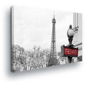 Obraz na plátne - Black and White Eiffel Tower III 100x75 cm