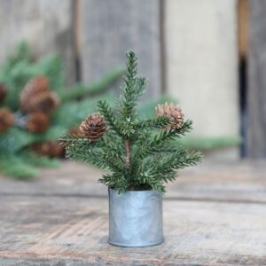 Dekorativní stromeček Pine Tree Zinc Pot 16 cm (kód JESEN2020 na -20 %)