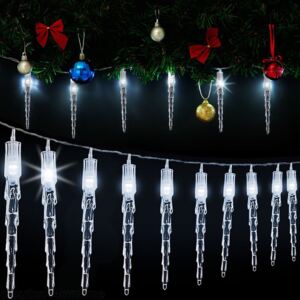 Goleto Vianočná LED reťaz cencúle 7 m | teplá biela 40 LED