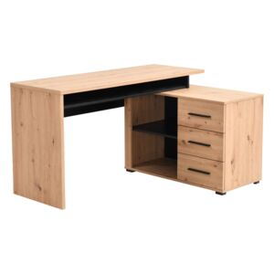 Písací stôl s kontajnerom Timmy - dub artisan/čierna