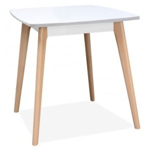 Jedálenský stôl Endever - 85x76x85 cm (biela, buk)