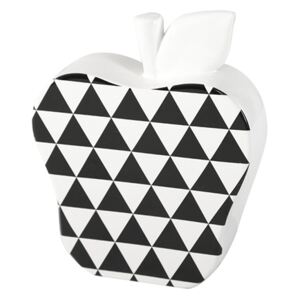 Čiernobiele jablko LAILA 15x5x19 cm (jablko s geometrickým vzorom)