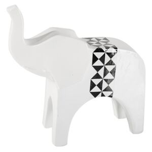 Figúrka slon POLY 22x7x21 cm (dekorácia v bielej farbe)