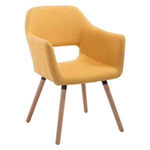 Jedálenská stolička Auckland látka, drevené nohy natura Farba Žltá