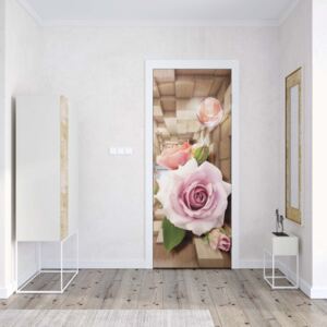 GLIX Fototapeta na dvere - 3D Tunnel Roses