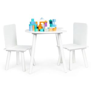 Eco Toys Detský stôl so stoličkami, biely