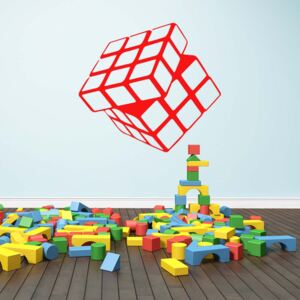 GLIX Rubikova kocka - samolepka na stenu Svetlo červená 30 x 28 cm
