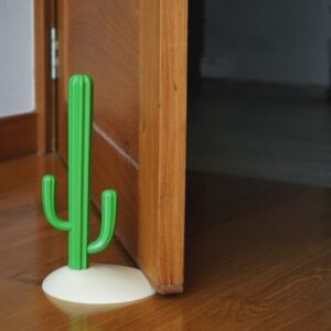 Zarážka do dverí QUALY Cactus, (plast) krémová-zelená QL10277-CR
