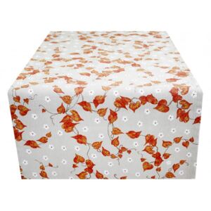 Mondo Italy Bavlnená štóla na stôl MONDY so vzormi listov 50x150 cm
