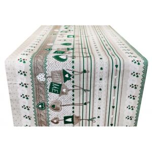 Mondo Italy Bavlnená štóla na stôl MONDY so vzormi srdiečok 50x150 cm