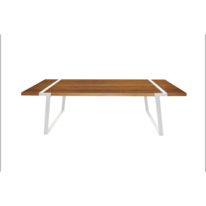 Jedálenský stôl Annie 240 - 360cm/ biela-prírodná