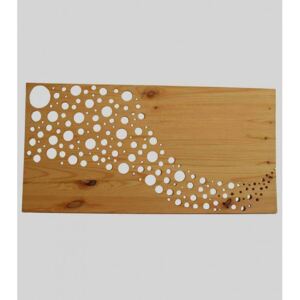 Drevený obraz s výrezmi - Circle wave, Rozmery 40x80cm, Farba Opálené drevo 19W-01