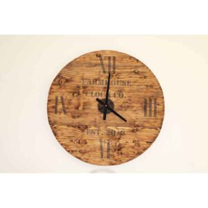 Nástenné drevené hodiny - Calla, Priemer 75 cm, Farba Opálený dub 19WW-01