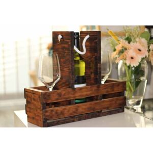 Drevená stolová vinotéka - Merlot, ručná výroba