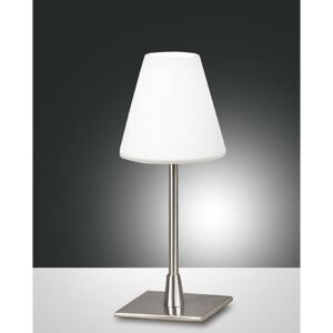 Stolové svietidlo FABAS LUCY TABLE LAMP SAT.NICKEL WHITE GLASS 2500-30-178