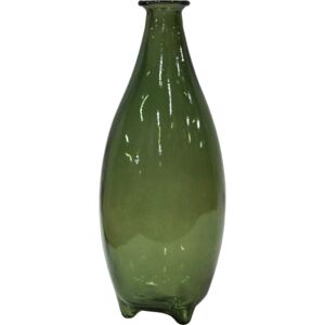 Sklenená váza Melvin - olivovo zelená