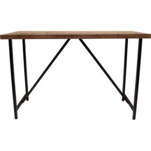 Drevený barový stôl s kovovými nohami