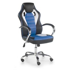 MAXMAX Herný stoličky CHROM čierno / modrá