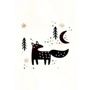 Ilustrácia Little Winter Fox, Kubistika