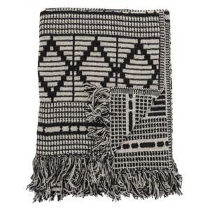 Bavlněný přehoz Black Ornament 160×130 cm