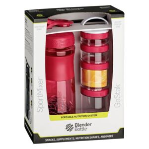 BlenderBottle Combo Pak Sportmixer Shaker und Gostak Starter 4Pak Pink - 820 ml