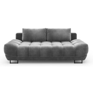 Sivá trojmiestna rozkladacia pohovka so zamatovým poťahom Windsor & Co Sofas Cirrus