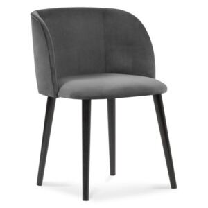 Tmavosivá jedálenská stolička so zamatovým poťahom Windsor & Co Sofas Aurora