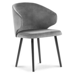 Sivá jedálenská stolička so zamatovým poťahom Windsor & Co Sofas Nemesis