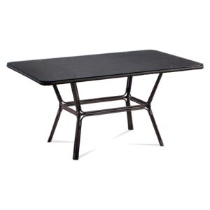 Záhradný stôl, kov hnedý, plast čierny
