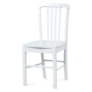 Jedálenská stolička, biela/sedák drevený