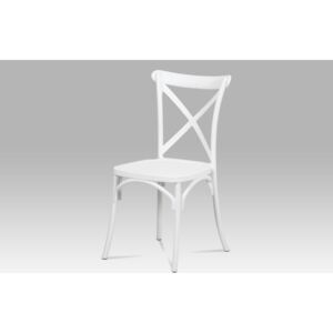 Jedálenská stolička, biely plast