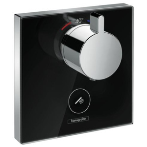 Hansgrohe Shower Select Glass Sprchová podomítková Highflow termostatická baterie pro 1 spotřebič a další výtok, černá/chrom