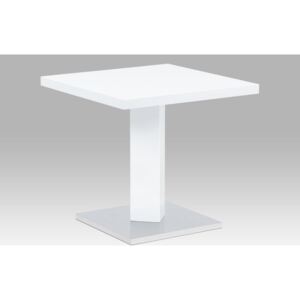 Jedálenský stôl 80x80x76, biely hg, materiál mdf