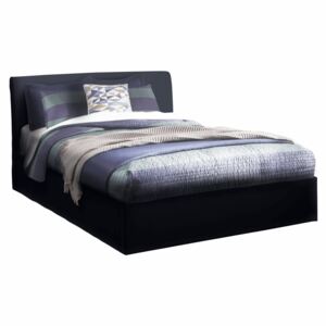 Manželská posteľ s úložným priestorom, čierna, 160x200, KERALA