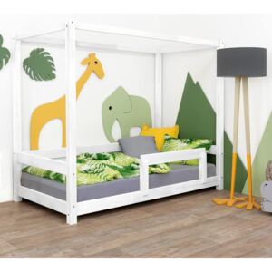 Benlemi Detská posteľ BUNKY s bočnicou Zvoľte farbu: Biela, Rozmer: 70 x 160 cm